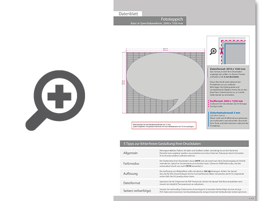 Product Bild hochwertiger_fototeppich_basic_in_sprechblasenform__200_x_155cm__4_0_farbig_bedruckt__formgerecht_geschnitten